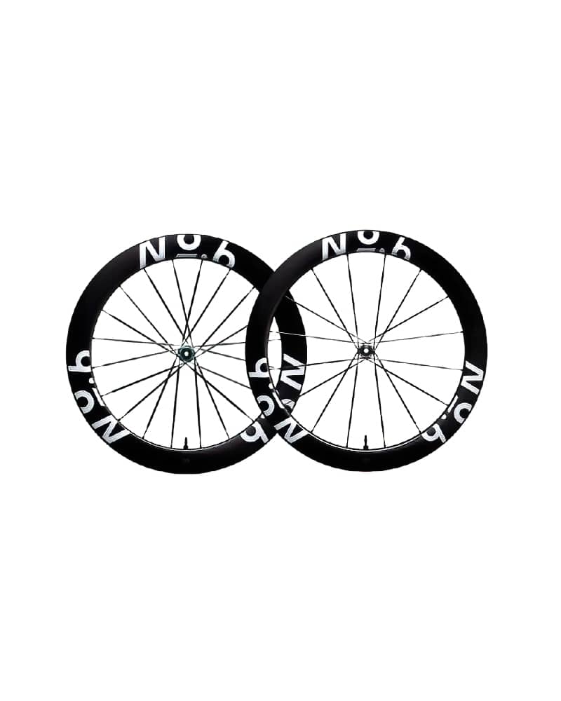 No6 Wheelset 28-28 / 30-30 / 42-48 / 52-58 / 58-65 (Shimano / XDR Freehub) (Black / White Decal) 11 No6 5865 Superlight Aero+ 1 DeNoiseAI standard